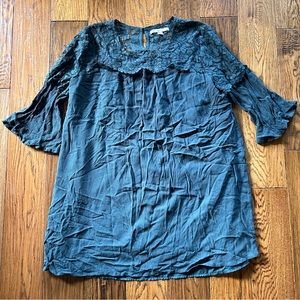 Cato Teal Lacy Tunic Dress